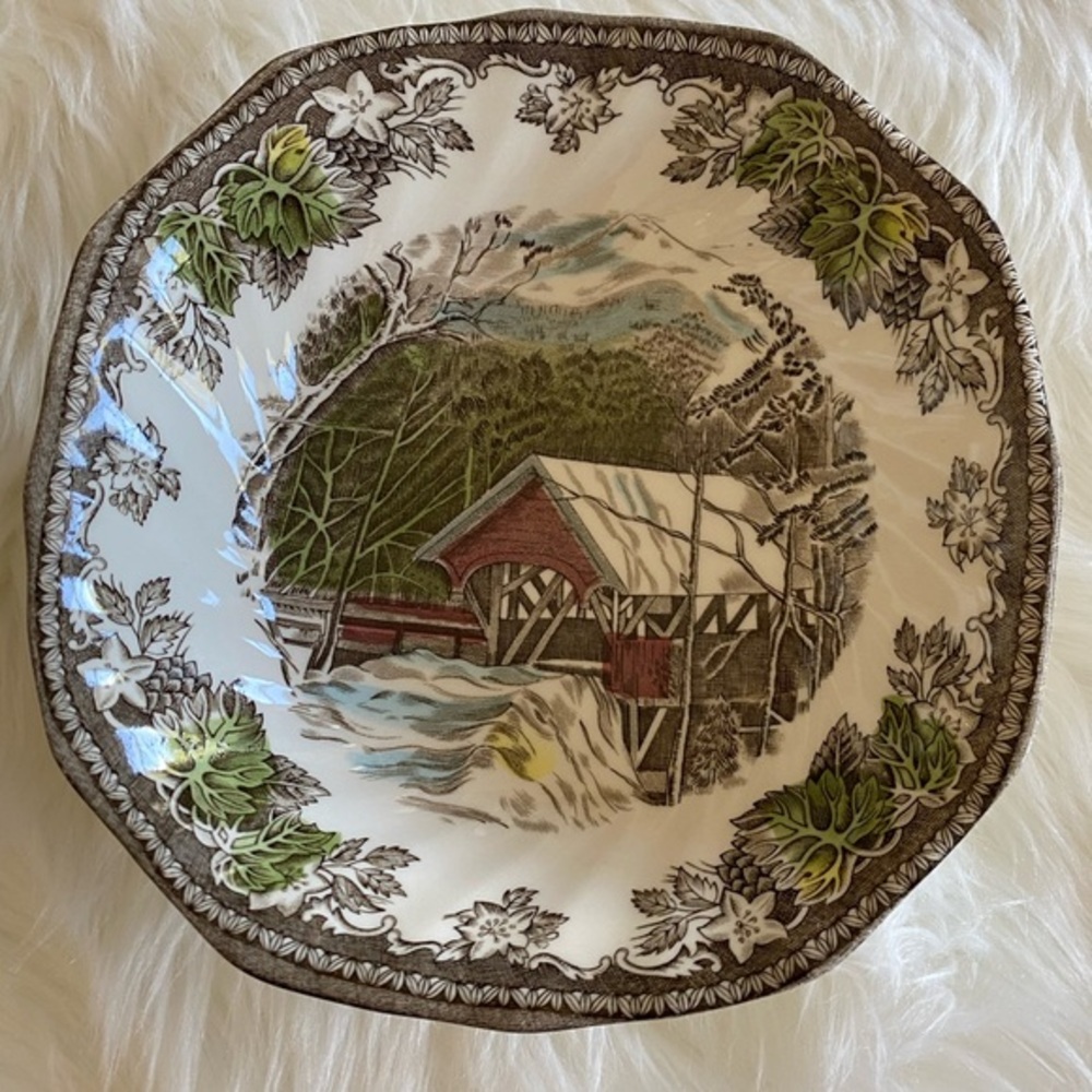 Late 20th Century Johnson Brothers Friendly Village soup bowl Series 3 of 8